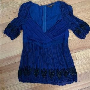 Reiss silk top with beading